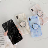 Crack Marble Holder Grip Case For iPhone - InchCase