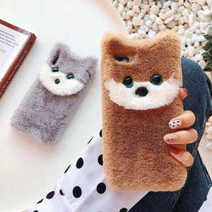 Furry Warm Dog Case For iPhone