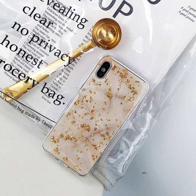 Marble Gold Foil Bling Case For iPhone - InchCase