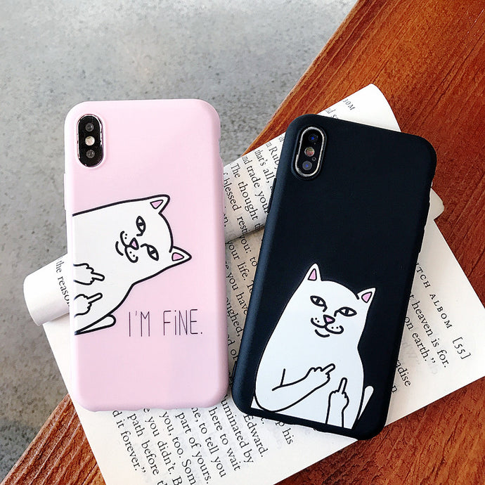 Funny Fine Cat Case For iPhone