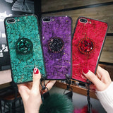 Marble Glitter Diamond Fur iPhone Case - InchCase