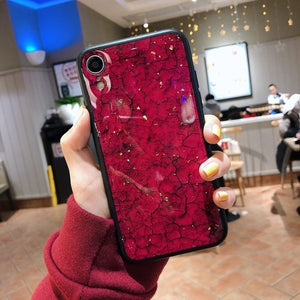 Marble Glitter Diamond Fur iPhone Case - InchCase